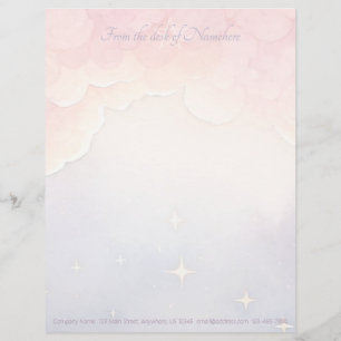 Create Your Own Mystical Starry Sunrise Clouds Custom Letterhead