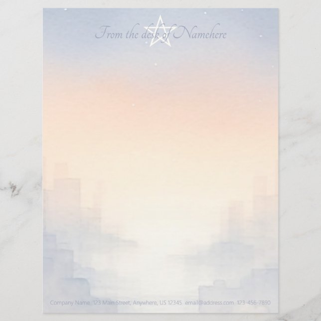 Create Your Own Mystical Sunset Landscape Custom Letterhead (Front)