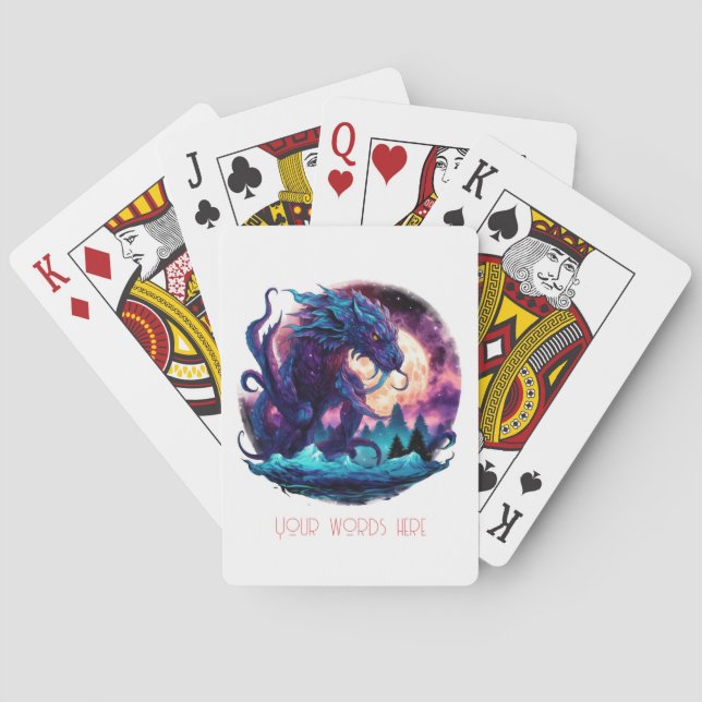 Create Your Own Mythical Kraken Water Dragon Playing Cards (Back)