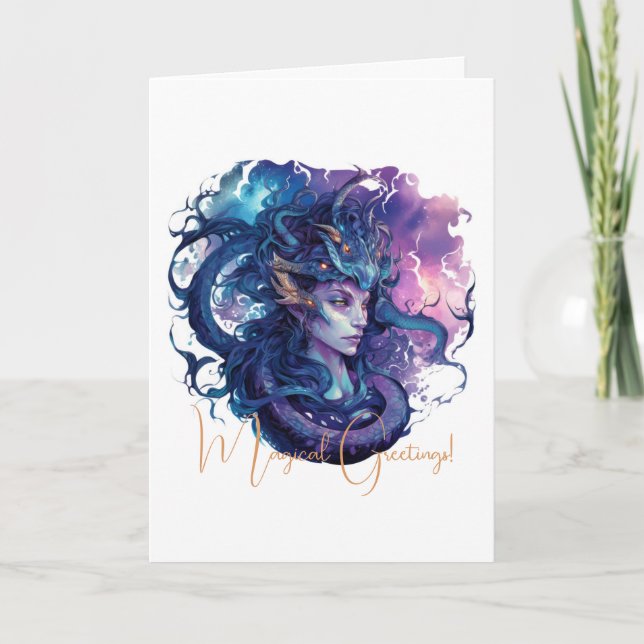 Create Your Own Mythical Medusa Gorgon Card (Front)