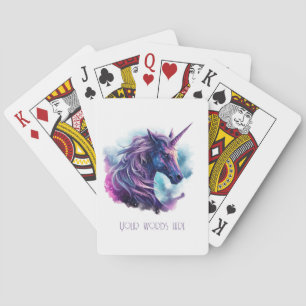 Create Your Own Mythical Purple Unicorn Playing Cards