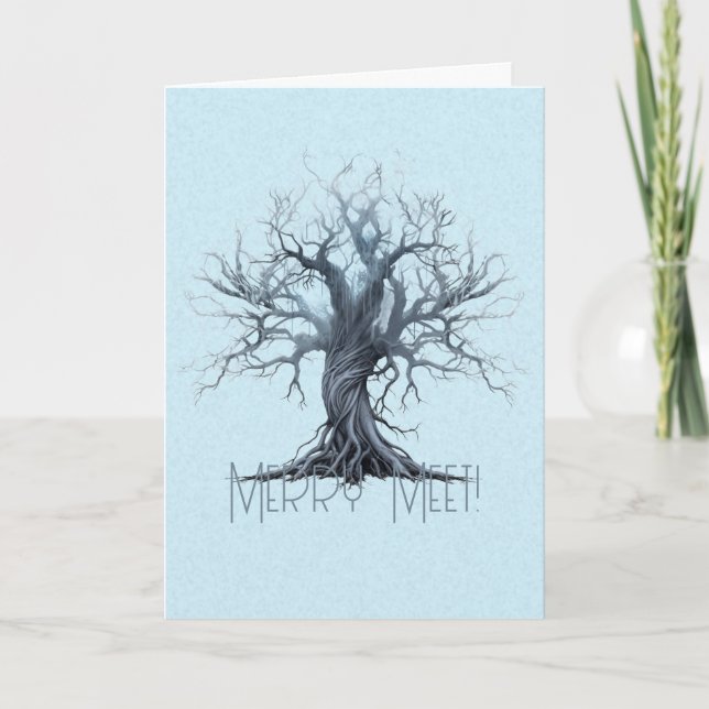 Create Your Own Mytsical Blue Tree  Card (Front)