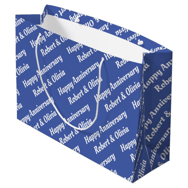 Create Your Own Name Anniversary Large Gift Bag (Back Angled)