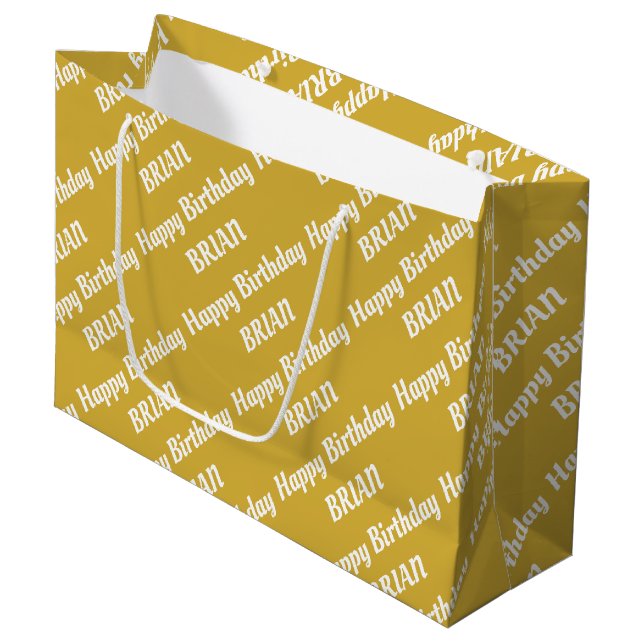 Create Your Own Name Birthday Large Gift Bag (Front Angled)