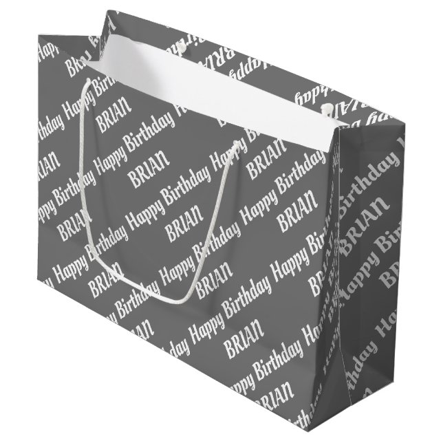 Create Your Own Name Birthday Large Gift Bag (Front Angled)