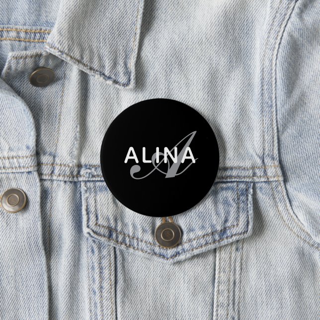 Create Your Own Name Monogram Design 3 Inch Round 7.5 Cm Round Badge (In Situ)
