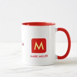 create your own name red colour mug