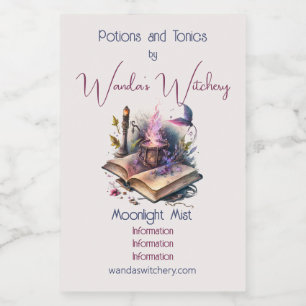 Create Your Own Nature Magic Spell Book Wine Label