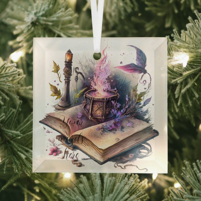 Create Your Own Nature Witch Spell Book Glass Tree Decoration (Insitu)