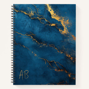 Create Your Own Navy Blue & Gold Ripped Notebook