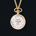Create Your Own Necklace Watch, Personalise /Photo<br><div class="desc">Necklace Watch Gold / Silver: Create Your Own - personalised professional branded item with custom logo / photo and easy further adjustments by adding text,  background colours or more images. Simple way to personalise your business,  create cool gifts for your family & friends for every occasion.</div>