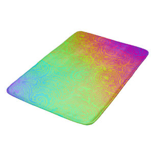 Create Your Own Neon Rainbow Paisley Bath Mat