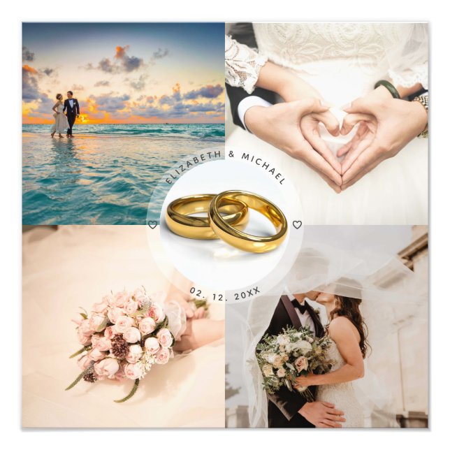 Create Your Own Newlyweds Couple Wedding Day Photo Print (Front)
