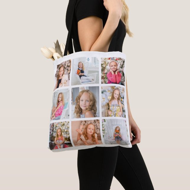 Create Your Own Nine Photo Collage Tote Bag (Close Up)
