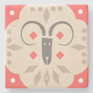 Create Your Own Nordic Style Winter Stag Yule Stone Coaster