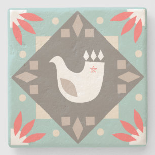 Create Your Own Nordic Style Winter Yule Bird Stone Coaster