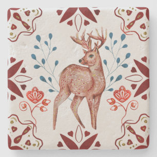Create Your Own Nordic Style Yule Stag Stone Coaster