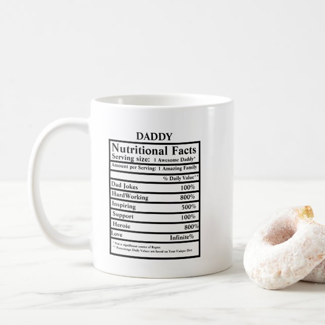 Create your own nutritional facts Fathers day Coffee Mug (With Donut)