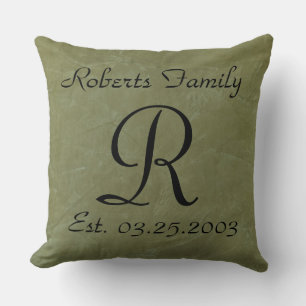 Create Your Own Olive Faux Leather Monogram Cushion