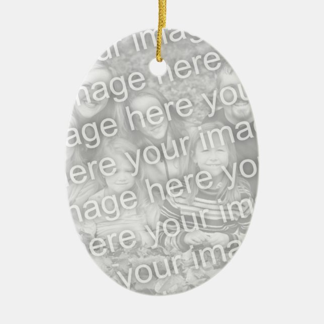 Create Your Own One-Sided Oval Photo Keepsake Ceramic Tree Decoration (Front)