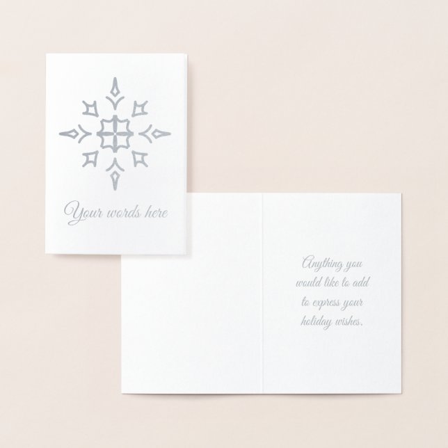 Create Your Own Open Silver Foil Snowflake Foil Card (Display)