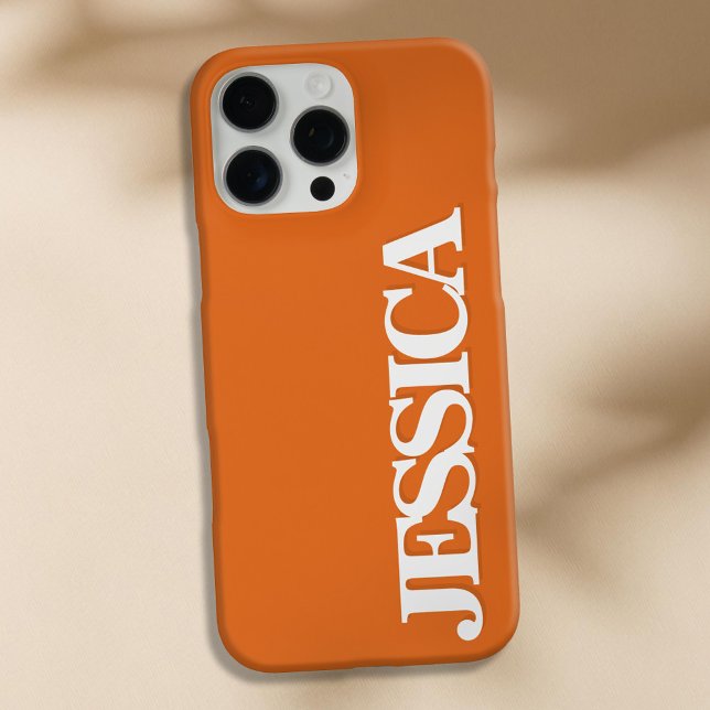Create Your Own Orange Name Monogram iPhone Case (Creator Uploaded)