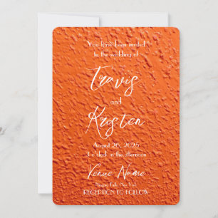 Create Your Own Orange Texture Wedding Invitation