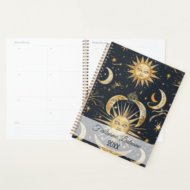 Create Your Own Ornate Celestial Blue & Gold Planner (Display)