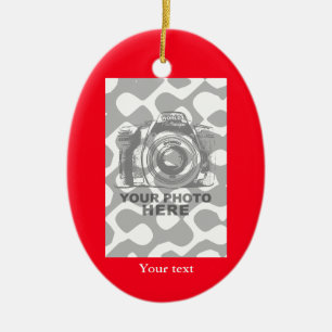 Create Your Own Oval Ornament Red Vertical Photo