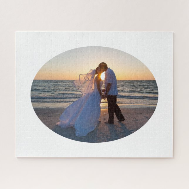 Create Your Own Oval Shape Wedding 20x16 Jigsaw Puzzle (Horizontal)