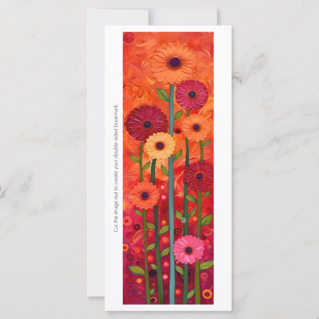 Create Your Own Painted Gerberas Bookmark Card (Front)
