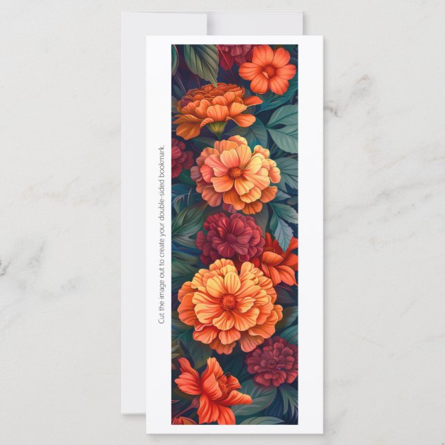 Create Your Own Painted Marigolds Bookmark Card (Front)