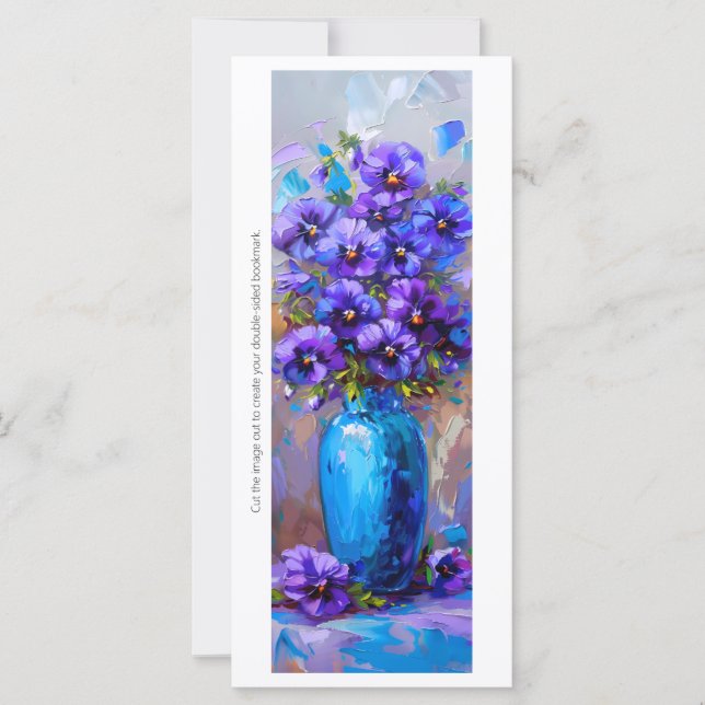 Create Your Own Painted Purple Pansies Bookmark (Front)