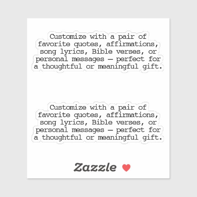 Create Your Own Pair of Custom Quote Verse Blck S (Sheet)