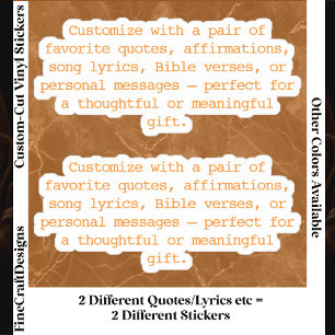 Create Your Own Pair of Custom Quote Verse Orge XS