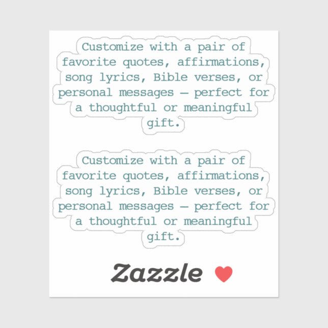 Create Your Own Pair of Custom Quote Verse Teal XS (Sheet)