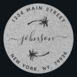 Create Your Own Palm Trees Round Return Address Classic Round Sticker<br><div class="desc">Create Your Own Round Return Address</div>