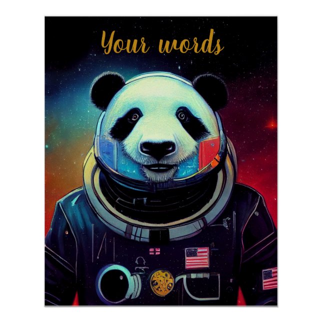 Create Your Own Panda in Space Astronaut Poster (Front)