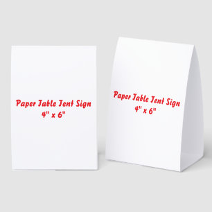 Create Your Own Paper Table Tent Sign 4" x 6"