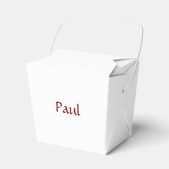Create Your Own Paper Take Out Favour Box (Front Side)