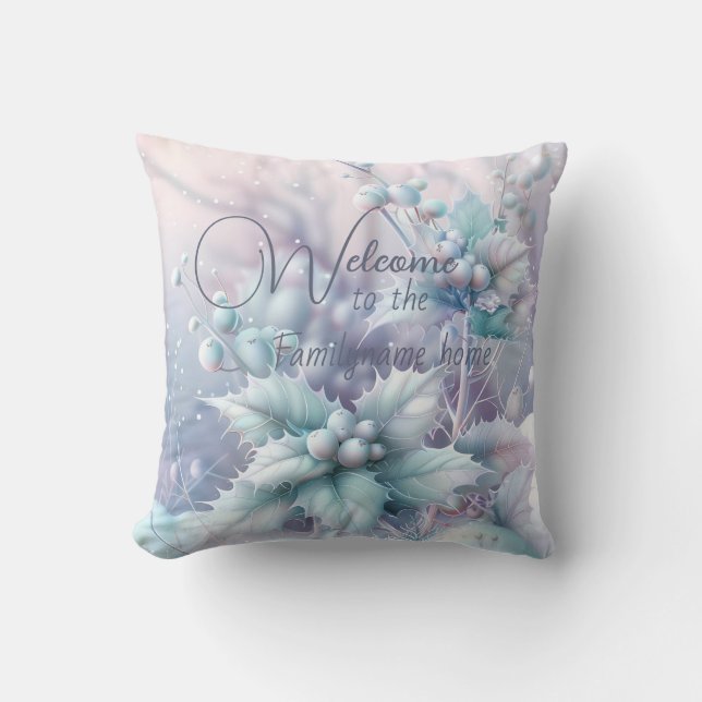 Create Your Own Pastel Christmas Mistletoe Cushion (Front)
