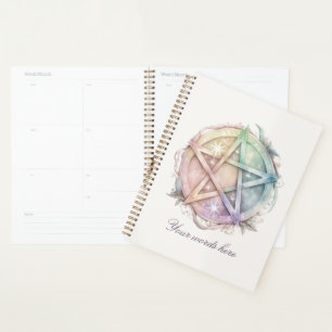 Create Your Own Pastel Starry Rainbow Pentacle Planner