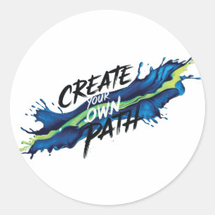 Create Your Own Path Vibrant Inspirational Design Classic Round Sticker