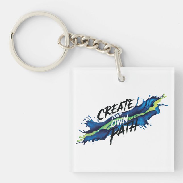 Create Your Own Path Vibrant Inspirational Design Key Ring (Front)