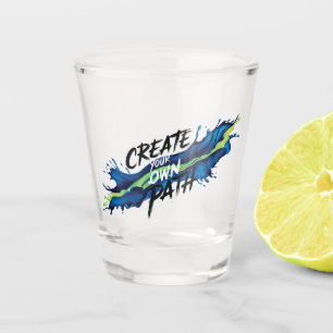 Create Your Own Path Vibrant Inspirational Design Shot Glass