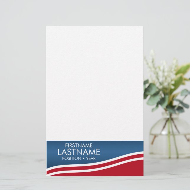 Create Your Own Patriotic Campaign Gear Stationery (Standing Front)