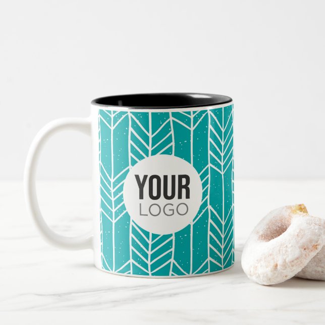 Create Your Own Pattern Logo Two-Tone Coffee Mug (With Donut)