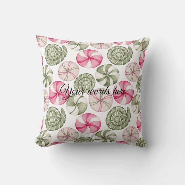 Create Your Own Peppermint Candy Christmas Cushion (Front)