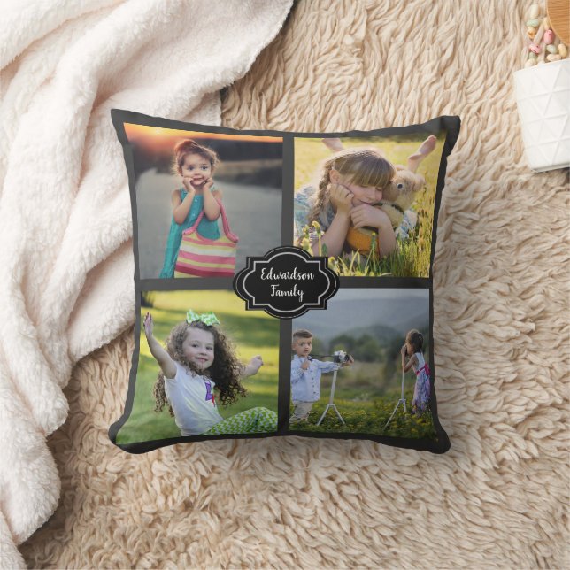 Create your own personal family photo collage cushion (Blanket)