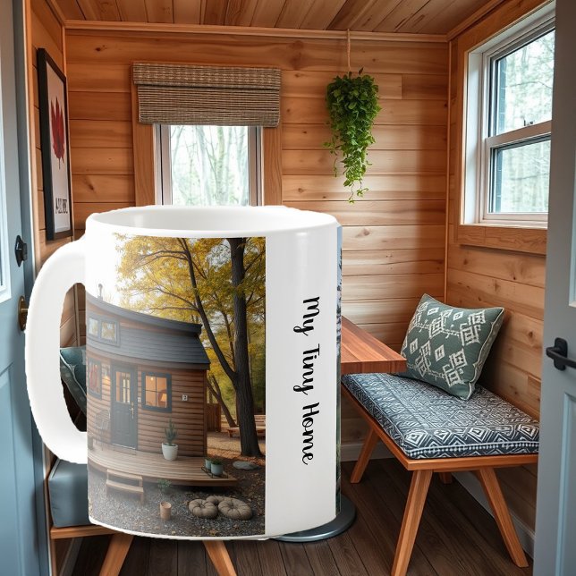 Create your own personal tiny home photo coffee mug (Create your own personal tiny home photo coffee mug. You can add your own photos and text.)